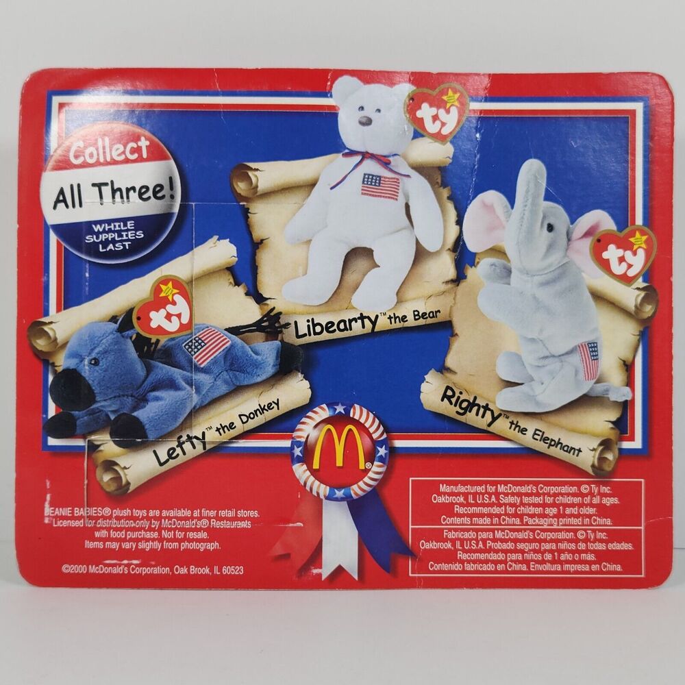Vtg McDonald's TY Beanie Baby Liberty the Bear 2000 with original packaging - Picture 4 of 9